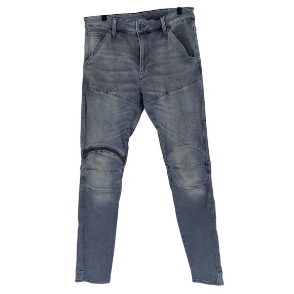 G-Star RAW 5620 3D Zip Knee Skinny Jeans 34x32 (Actual 32 x32) Moto Biker Grunge - Picture 1 of 16